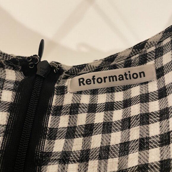 Reformation Violaine Linen Gingham Dress - Picture 4 of 5